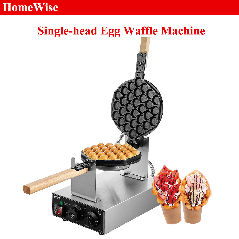 Mini Waffle Maker Machine - HomeWise Commercial Egg Bubble Waffle Maker