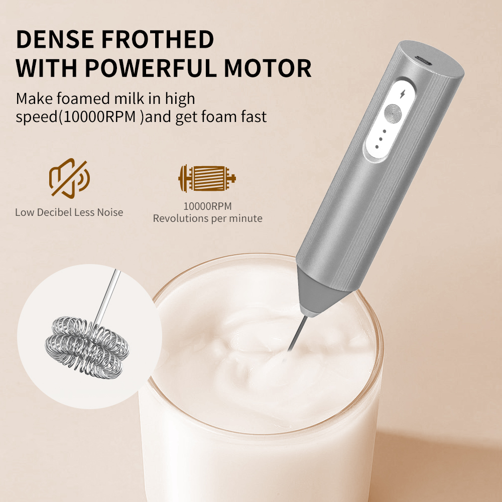 Cliton Electroplated Silver US - Electric Milk Frother Handheld ulasan dan harga