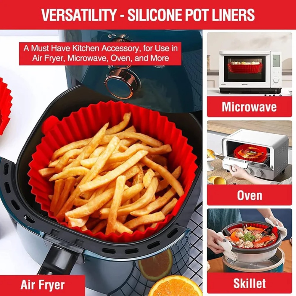 Air Fryer Silicone Basket Reus - Air Fryer Silicone Pot Liner ulasan dan harga