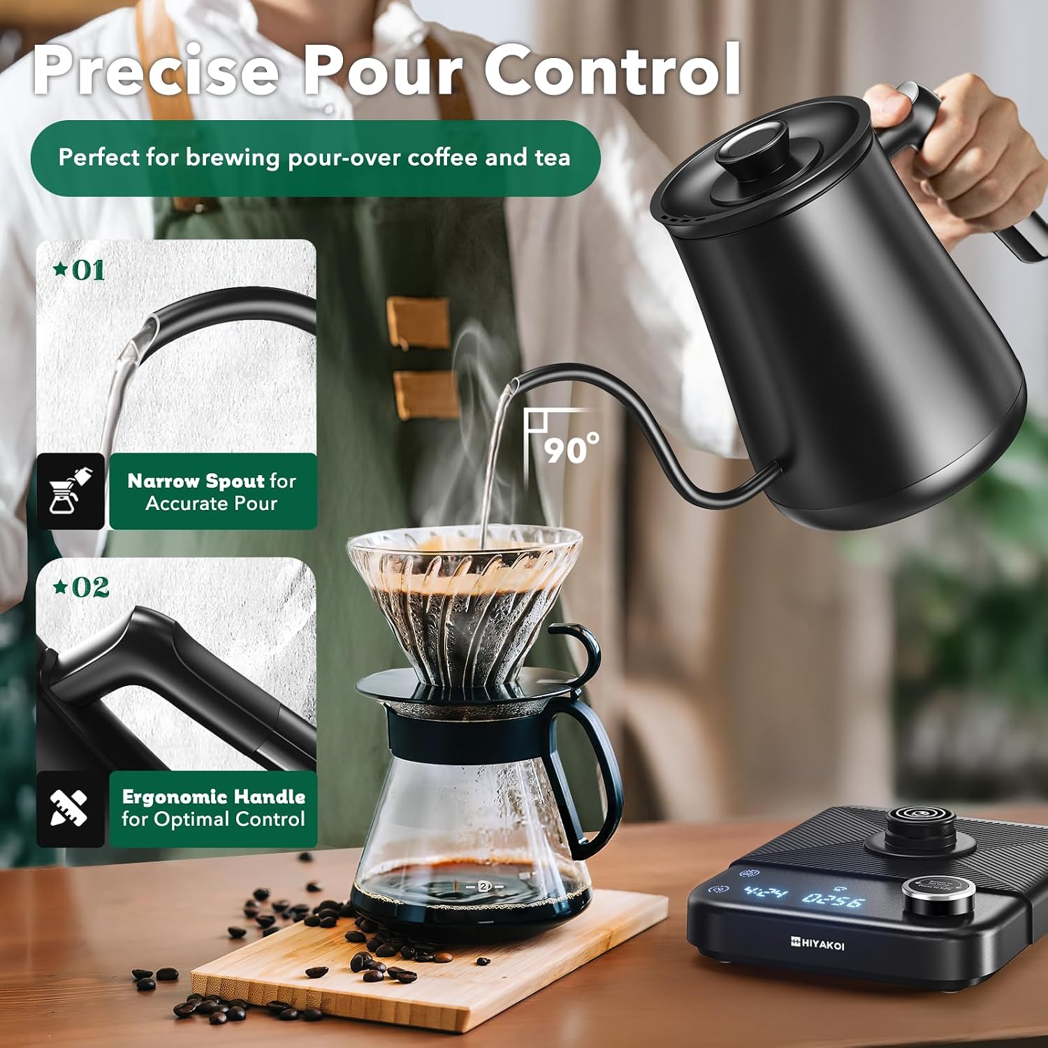 Gooseneck Electric Kettle with - Electric Kettle Temperature Control ulasan dan harga
